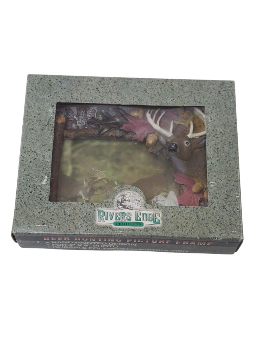 Rivers Edge Deer Hunting Picture Frame 4x6 Whitetail Polyresin Boxed